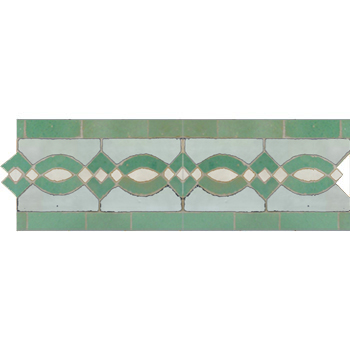 Mosaic House Moroccan tile Zitoune 12-1-30 White,   Light Green,   celadon, celadon, green   solid  